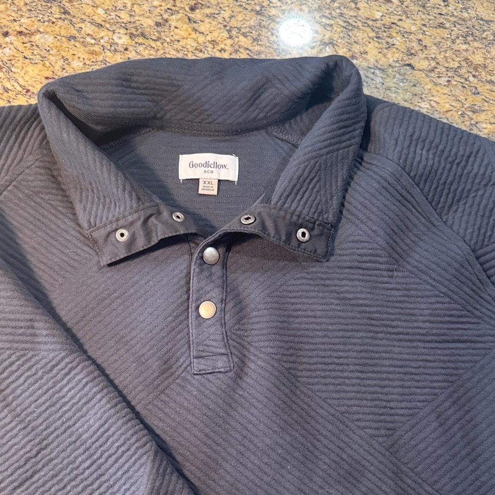 Goodfellow & Co Men's Charcoal quarter button pullover